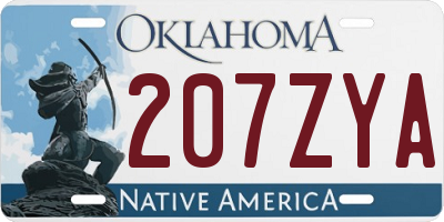 OK license plate 207ZYA