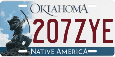 OK license plate 207ZYE