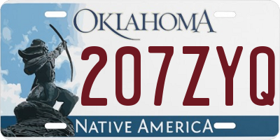 OK license plate 207ZYQ