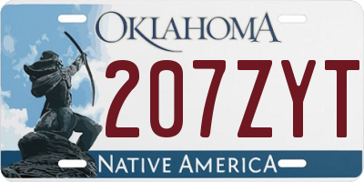 OK license plate 207ZYT