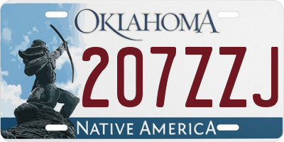 OK license plate 207ZZJ