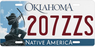 OK license plate 207ZZS