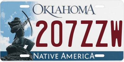 OK license plate 207ZZW