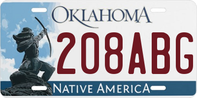 OK license plate 208ABG