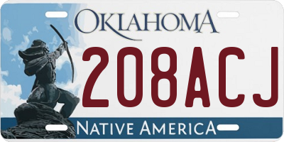 OK license plate 208ACJ