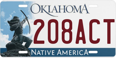 OK license plate 208ACT