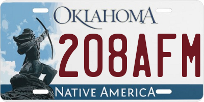 OK license plate 208AFM