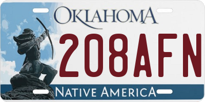 OK license plate 208AFN