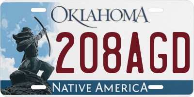 OK license plate 208AGD