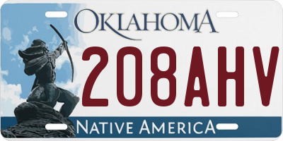OK license plate 208AHV
