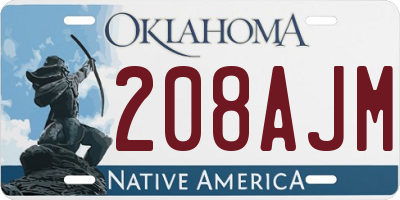 OK license plate 208AJM