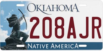 OK license plate 208AJR