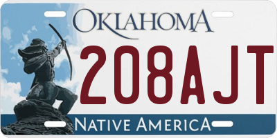 OK license plate 208AJT