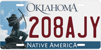 OK license plate 208AJY
