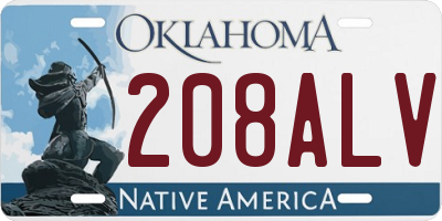 OK license plate 208ALV