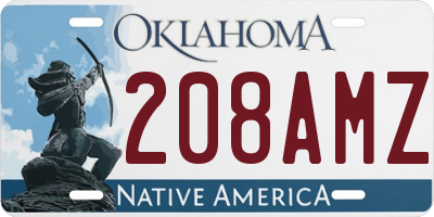 OK license plate 208AMZ