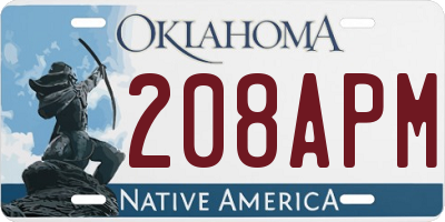OK license plate 208APM