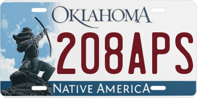 OK license plate 208APS