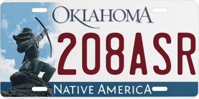 OK license plate 208ASR