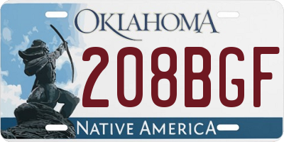 OK license plate 208BGF