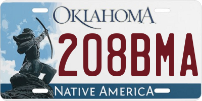 OK license plate 208BMA