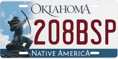 OK license plate 208BSP