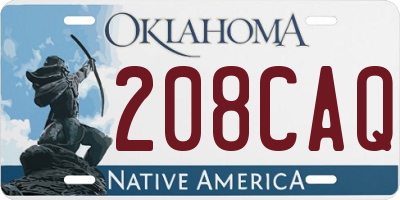 OK license plate 208CAQ