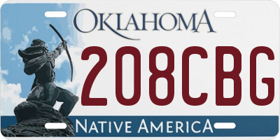 OK license plate 208CBG