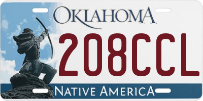 OK license plate 208CCL