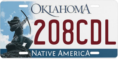 OK license plate 208CDL
