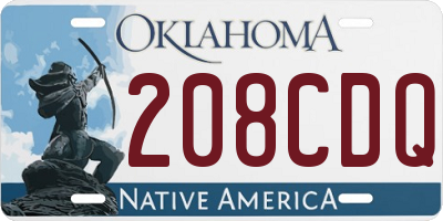 OK license plate 208CDQ