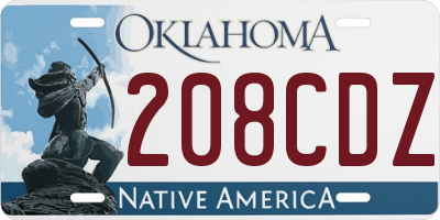 OK license plate 208CDZ