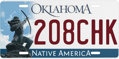 OK license plate 208CHK