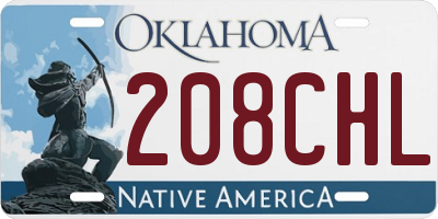 OK license plate 208CHL