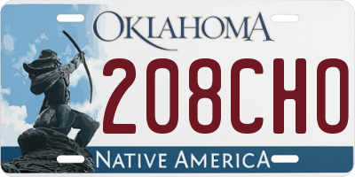 OK license plate 208CHO