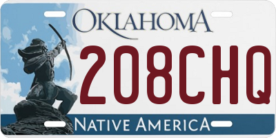OK license plate 208CHQ