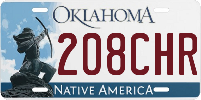 OK license plate 208CHR