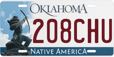 OK license plate 208CHU