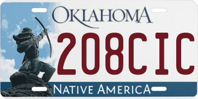 OK license plate 208CIC