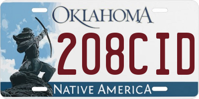 OK license plate 208CID