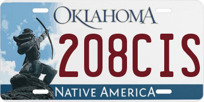 OK license plate 208CIS