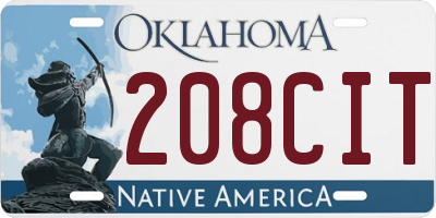 OK license plate 208CIT