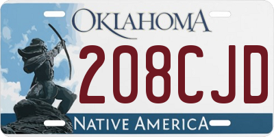 OK license plate 208CJD