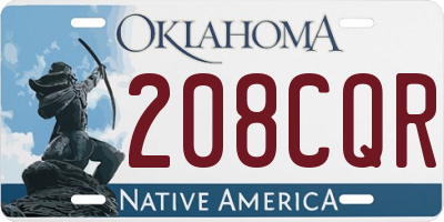 OK license plate 208CQR
