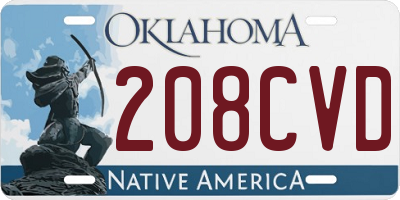 OK license plate 208CVD