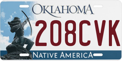 OK license plate 208CVK