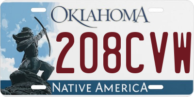 OK license plate 208CVW