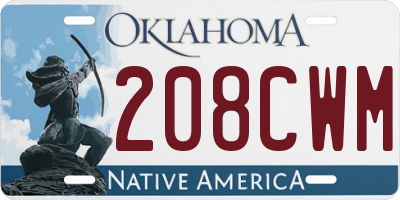 OK license plate 208CWM