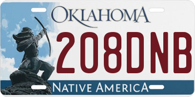 OK license plate 208DNB