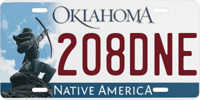 OK license plate 208DNE